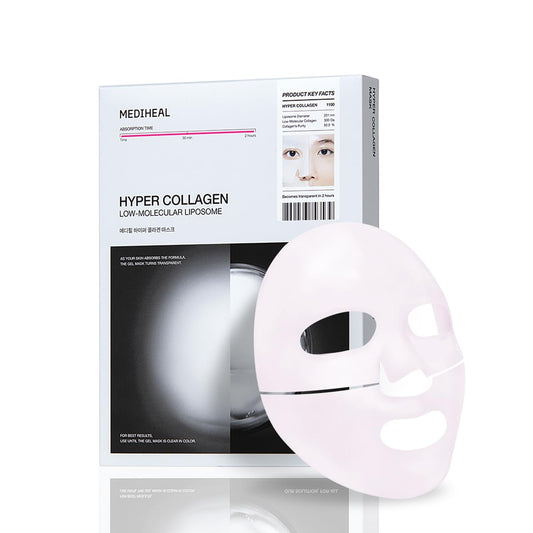 Mediheal Hyper Collagen - Collagen Real Deep Mask, Overnight Firming & Hydrating Gel Mask, Pore Appearance Refining, Plumping & Elasticity Care, Korean Skincare (4ea)