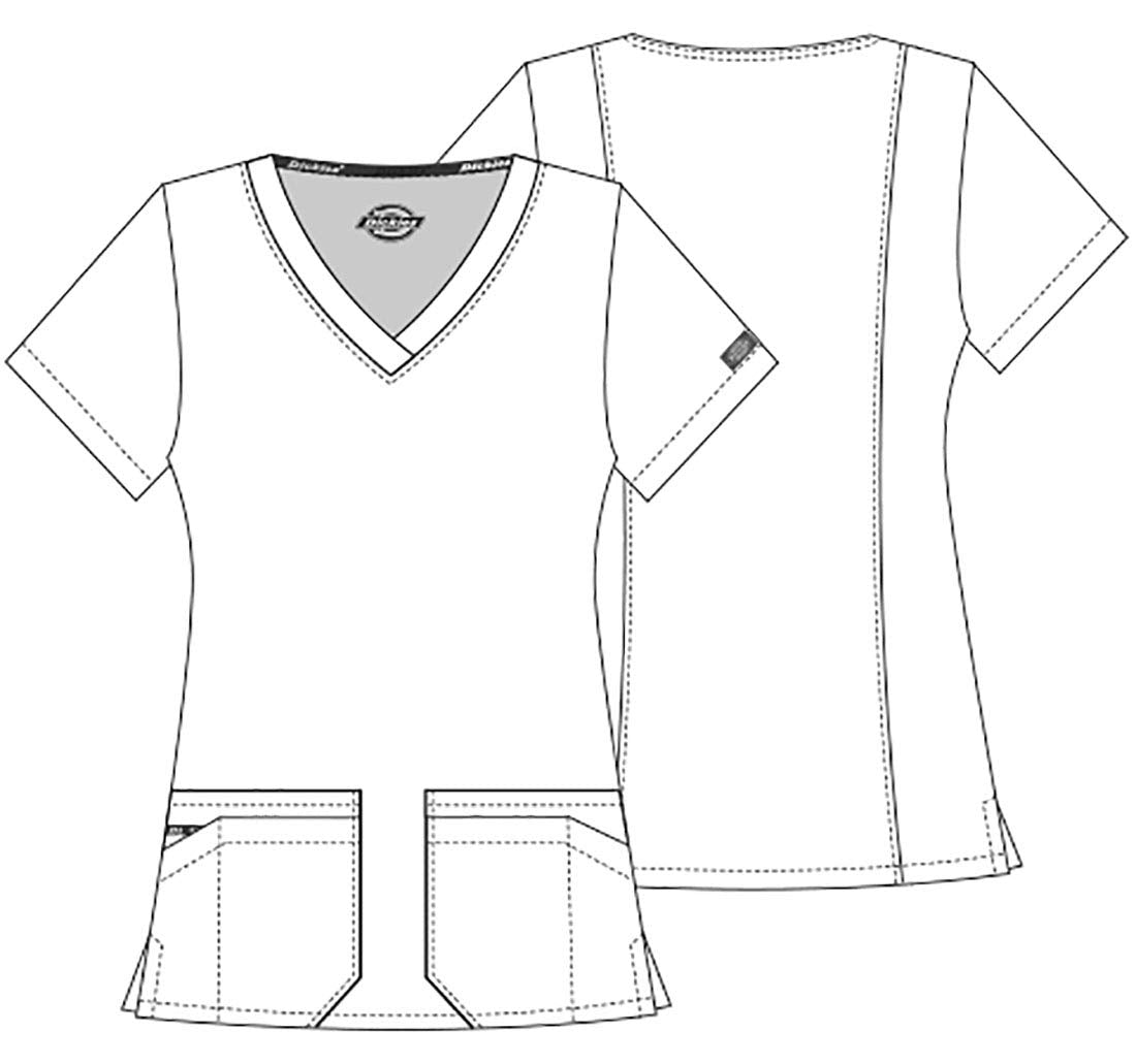 Dickies Scrubs Top for Women, V-Neck Womens Scrub Tops, Contemporary Fit with 4 Pockets - 85906