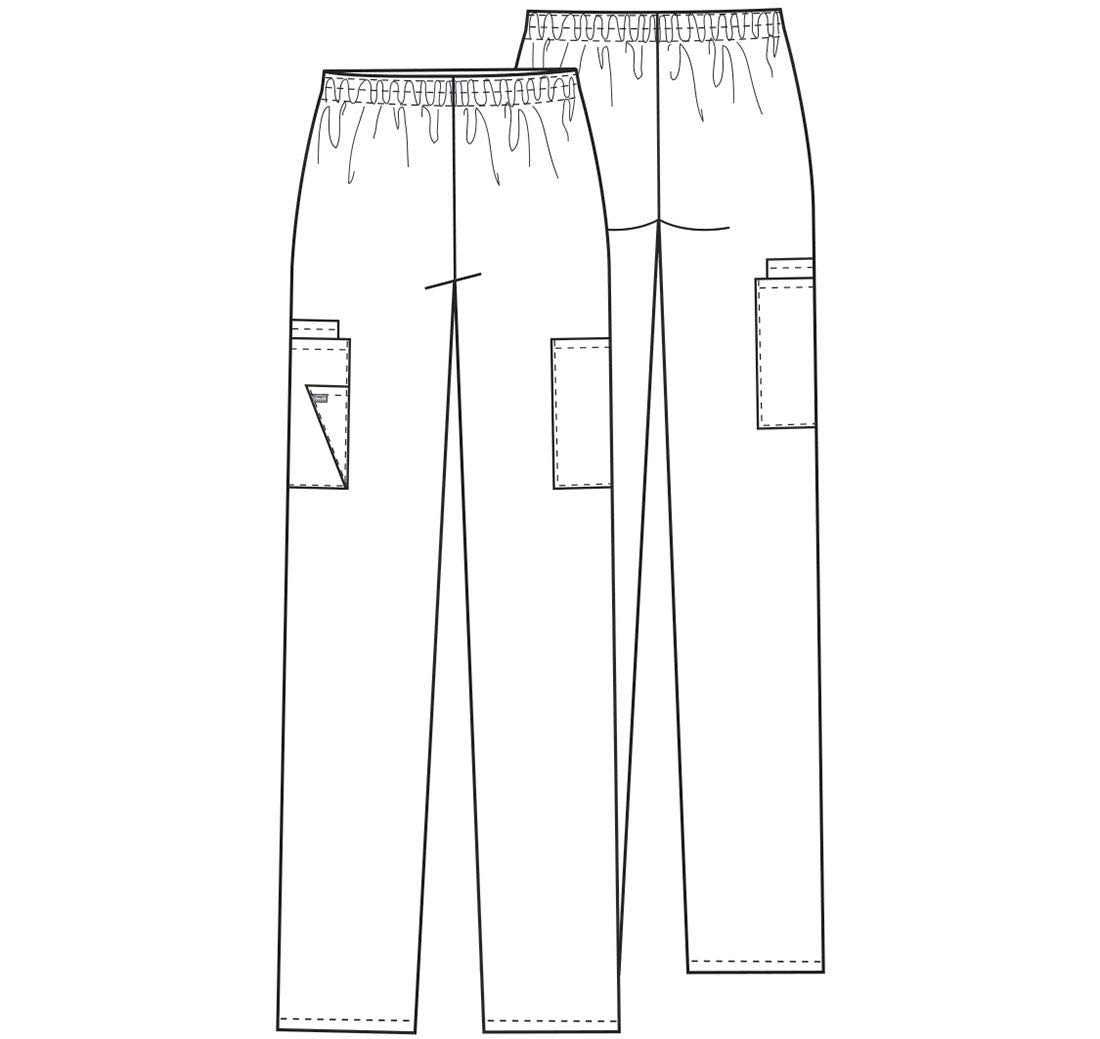 Cherokee Scrubs for Women Cargo Pant Natural Rise Tapered Pull-On Bottom with 4 Pockets , Fade Resistant Fabric - 4200