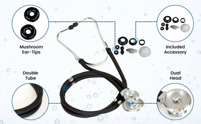 Primacare CSDS-9295-BK Sprague Rappaport Stethoscope, 30 in., Black (Pack of 25)