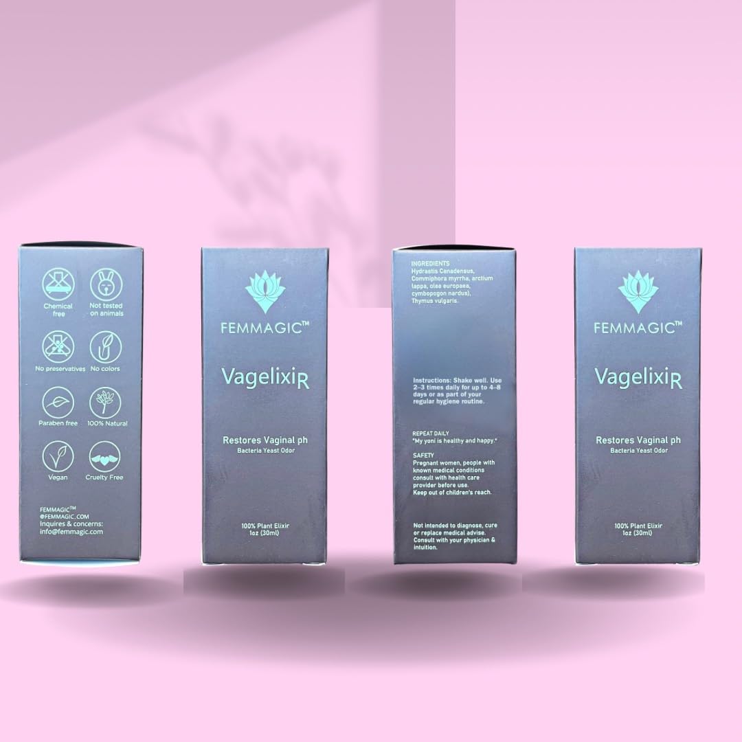 Vagelixir Yoni Elixir – Restores pH Balance, Deodorizes & Moisturizes, Prebiotic, Organic Herbal Soothing Blend for Sensitive Vaginal Care, Toxin-Free Formula. EST. 2015