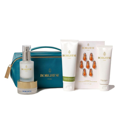 Borghese Italian Recipe Travel Set – Cleanser, Moisture Serum, Moisturizer, Mud Mask & Brightening Capsules