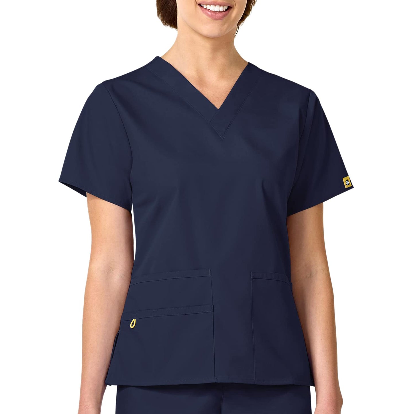 WonderWink womens Origins Bravo V-Neck Top, Navy, Large