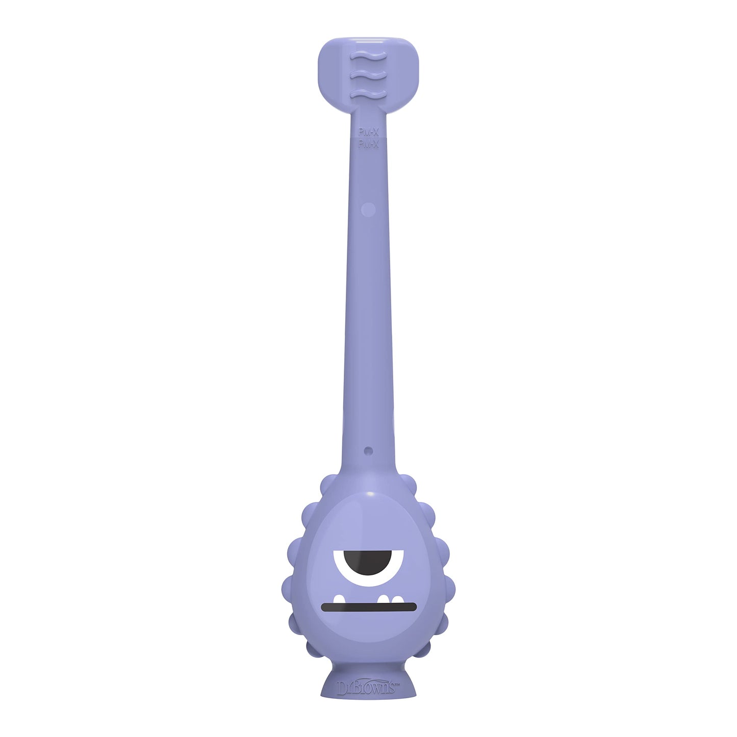 Dr. Brown's ToothScrubber Toothbrush, Three-Sided Toddler Training Toothbrush for Ages 1-4 Years with Suction Cup Base and Color Changing Bristles