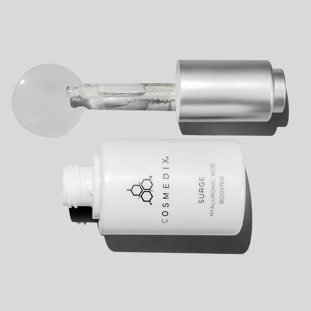 COSMEDIX Surge Hyaluronic Acid Booster Serum – Ultra-Hydrating Face Serum with Vitamin C & Niacinamide – Softens, Brightens & Moisturizes Skin for Fine Lines & Wrinkles – 30 ml / 1 fl oz