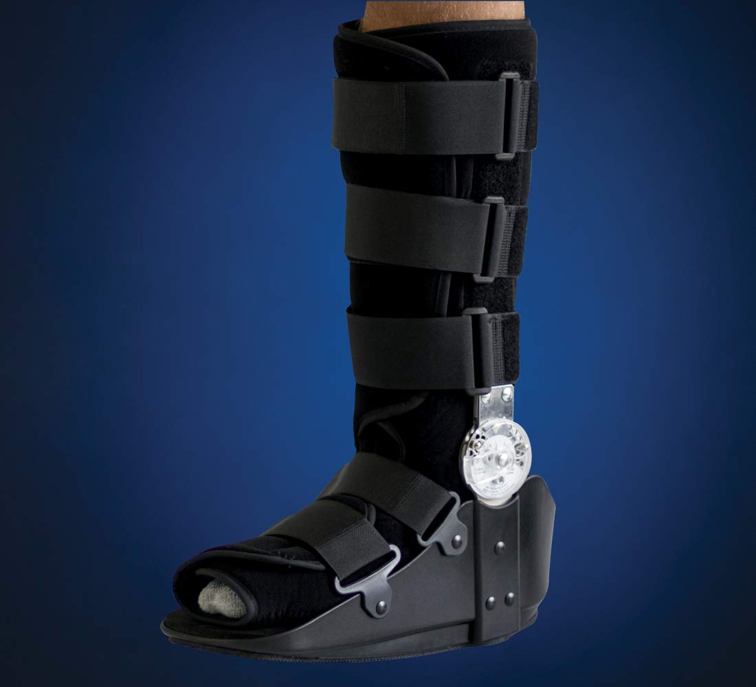 United Ortho 12205 Range of Motion Standard Walking Boot, Medium, Black