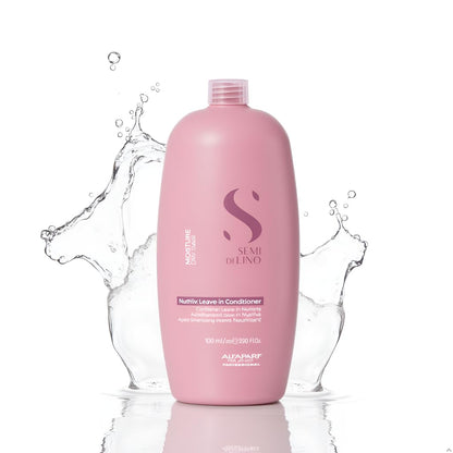 Alfaparf Milano Semi Di Lino Moisture Nutritive Leave-in Sulfate Free Conditioner for Dry Hair - Professional Salon Quality - SLS, Paraben and Paraffin Free - Safe on Color Treated Hair