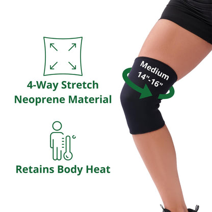CURAD Neoprene Pull-Over Knee Support with Closed Patella, Size Medium, (14"-16" Circumference), 1 Each