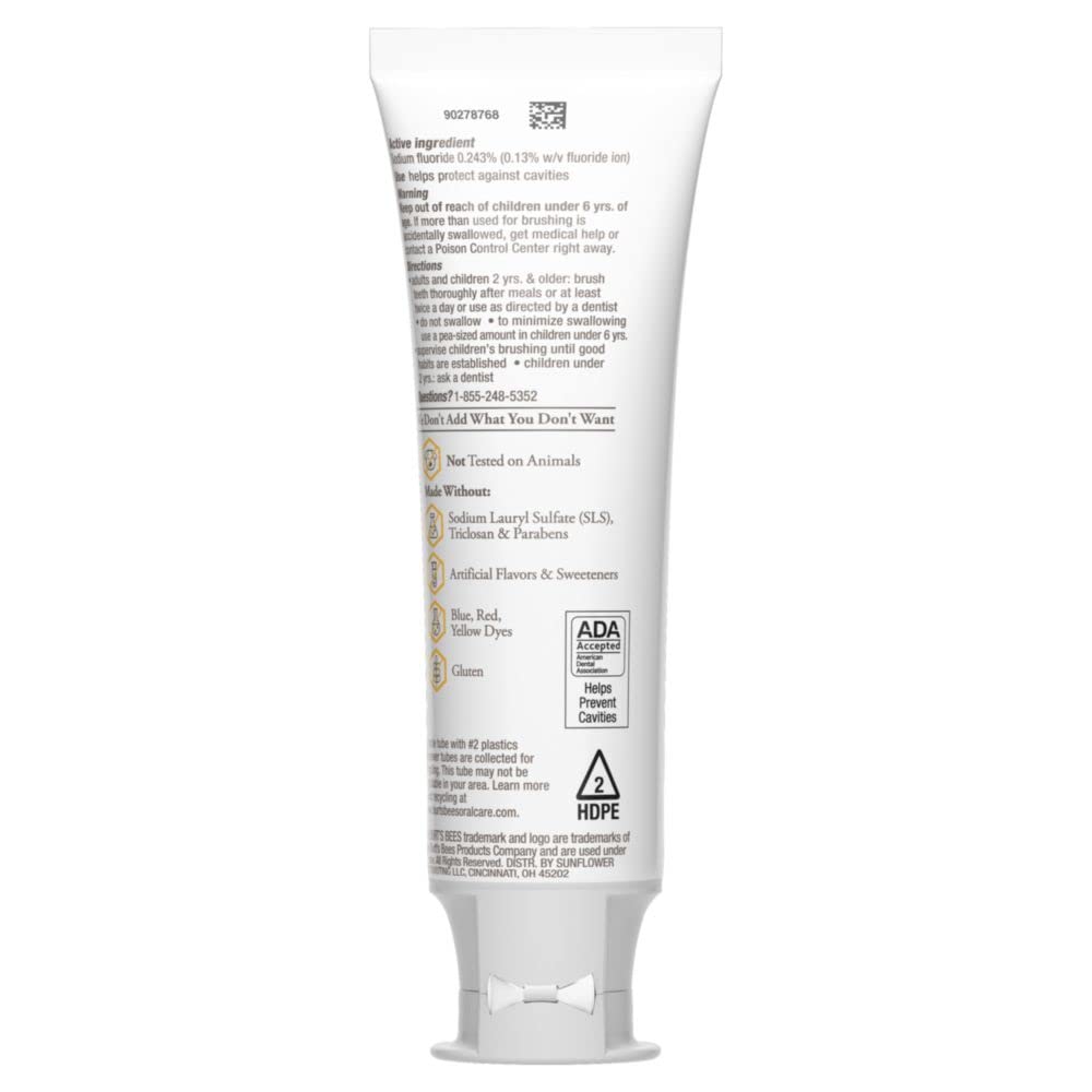 Burt’s Bees Toothpaste with Fluoride, Extra White, Zen Peppermint, 4.7 oz (14)