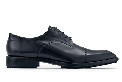 MOZO Portuguese Leather Collection Men's Slip-Resistant Oxfords - Dressy Non-Slip Restaurant Shoes for Men in Food Service - Stanton