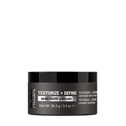 RUSK Semi-Matte Pomade, Texturize + Define, Creates Definition and Texture, Lightweight, Fights Humidity, 3.4 oz
