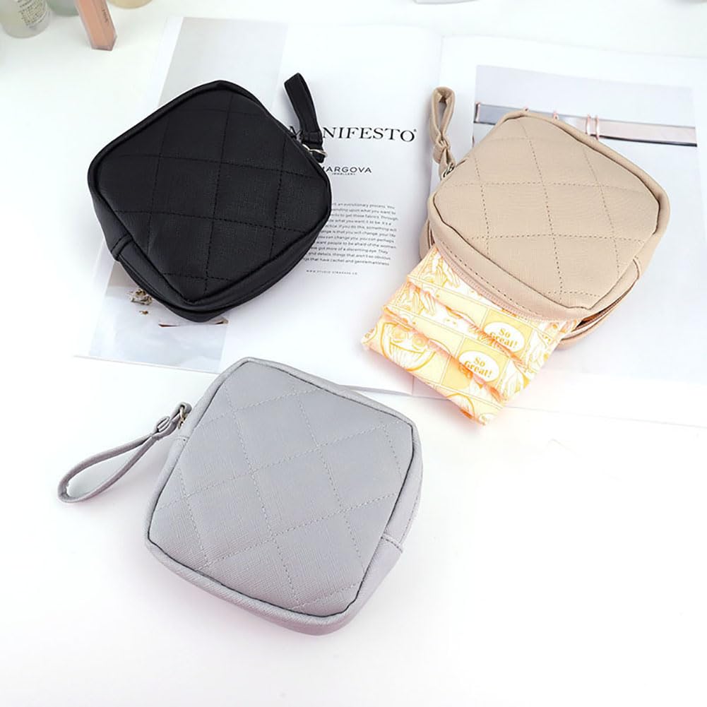 Sanitary Napkin Storage Bag Tampon Organizer Bag Feminine Product Pouch Menstrual Pad Bag Menstrual Cup Pouch Feminine Menstruation First Period Bag for Girls Women Grey