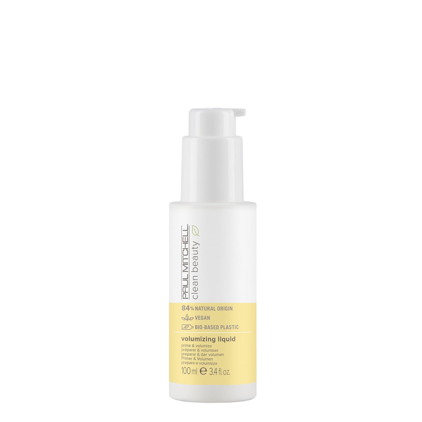 Paul Mitchell Clean Beauty Volumizing Liquid, Prime & Volumize, For All Hair Types, Especially Fine Hair, 3.4 fl. oz.