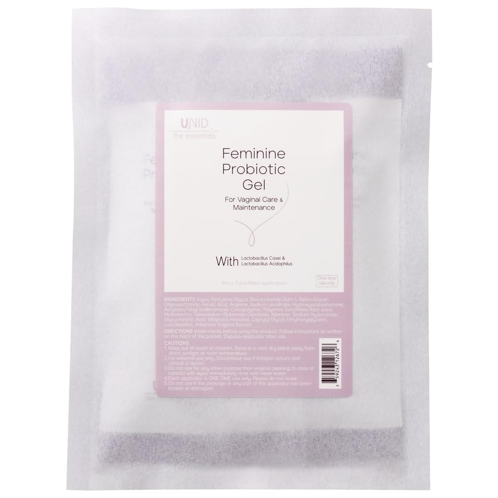 Feminine Probiotic Gel, Lactic Acid Added, Soothing and Firming, pH-Balanced, Alcohol and Estrogen-Free. (3ml*8)