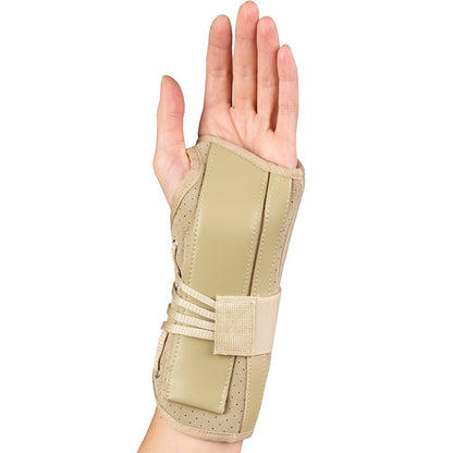 OTC Wrist Brace, Soft-Fit Lace Closure Hand Wrist Splint, Postoperative Care, Medium (Left Hand)