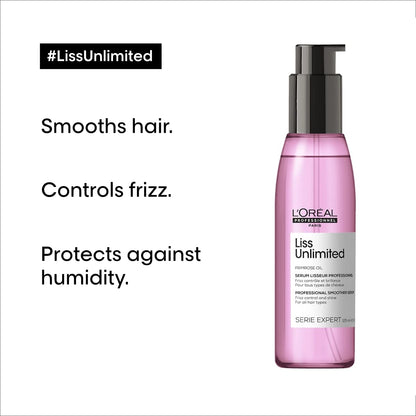 L'Oréal Professionnel Paris Liss Unlimited Blow-Dry Serum - For Frizz-Prone Hair, Provides Long-Lasting Frizz and Humidity Protection, With Prokeratin