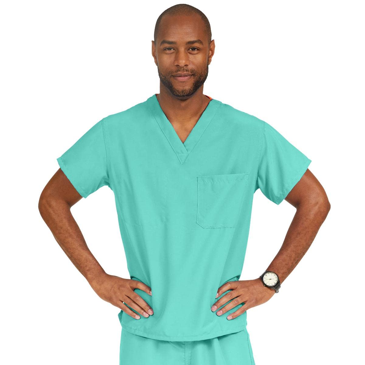 Medline PerforMAX Unisex Reversible V-Neck Scrub Top, 2 Pockets, Jade, Size 3XL