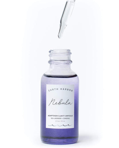 Earth Harbor NEBULA Adaptogen Clarity Ampoule – Serum for Acne, Blemishes & Oily Skin, Clarifying & Balancing with Squalane & Ginseng, 1 fl oz