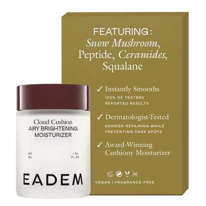 EADEM Cloud Cushion, Face Moisturizer Cream, Skin Care Ultra Repair Cream, Skin Barrier Repair, Hydrating Skincare Cleanser & Moisturizer with Peptides & Ceramides, Face Cleanser, 1.69 oz