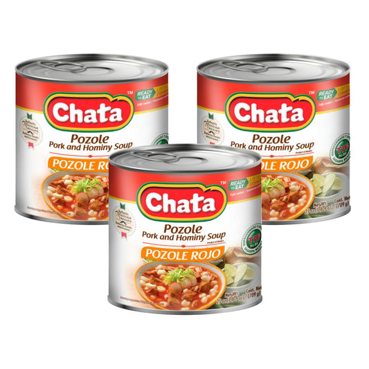 Chata Authentic Pozole Soup with Pork and Hominy Corn, 25 oz, Pack of 3