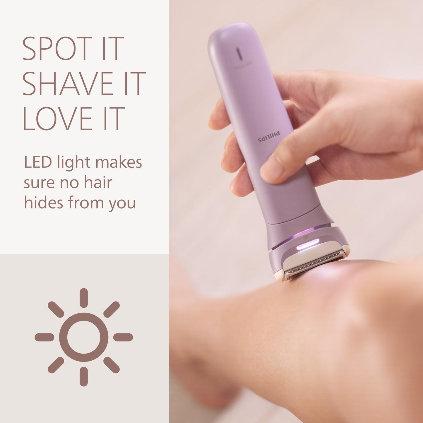 Philips Lady Shaver Series 8000 - Cordless, Wet & Dry Electric Shaver, 3-Blade Shaving System, Flexible Shaving Head, LED Light, for Legs, Body & Bikini, 100 Mins. Runtime, Model BRL149/00