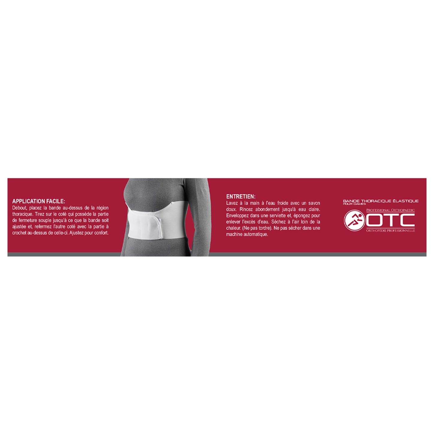 OTC Rib Belt for Women, 6-Inch Elastic Chest Panel, Universally Adjustable