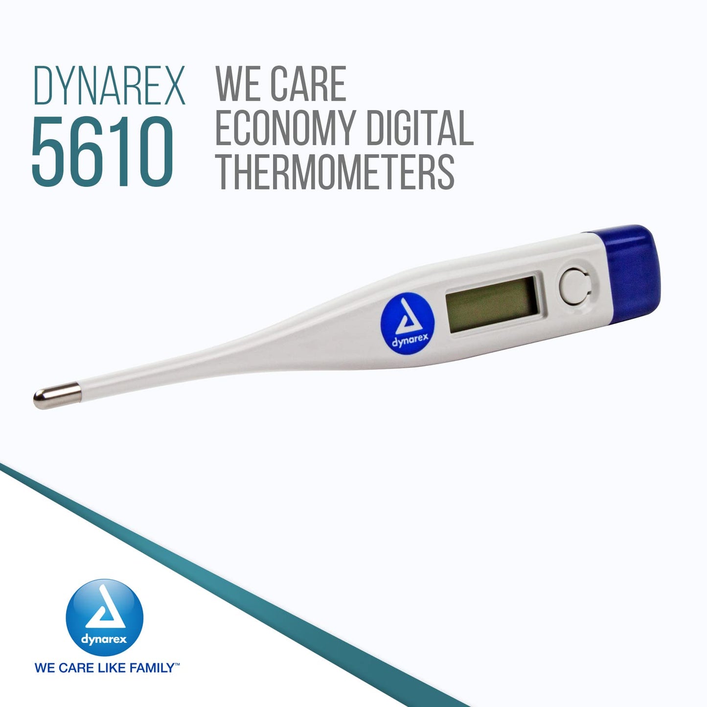 Dynarex Digital Thermometer - for Fast, Accurate Temperature Measurements - Celsius or Fahrenheit, with Auto Shut Off - Standard Tips, 12 Per Case