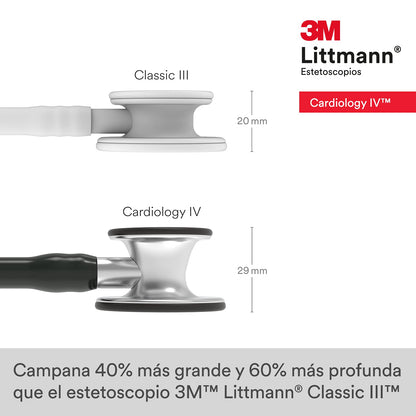 3M Littmann Cardiology IV Diagnostic Stethoscope, 6152, More Than 2X as Loud, Weighs Less, Stainless Steel Chestpiece, 27" Black Tube