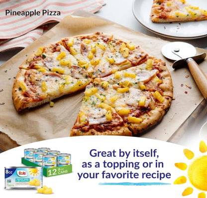 Dole Pineapple Chunks in 100% Pineapple Juice with No Sugar Added - Dole Canned Fruit - 8 oz Cans - 12 Pack
