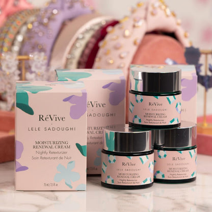 RéVive X Lele Sadoughi Renewal Night Cream ArtJar - Anti Aging Face Cream for Gentle Exfoliation & Skin Renewal - Enriched with Glycolic Acid to Help Visibly Improve Skin Texture (2.5oz)