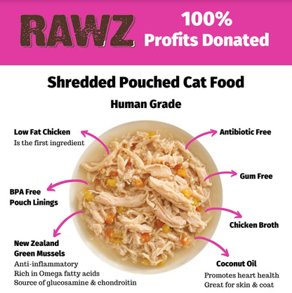 Rawz® Shredded Chicken Breast & Coconut Recipe 8/2.46 oz Pouches