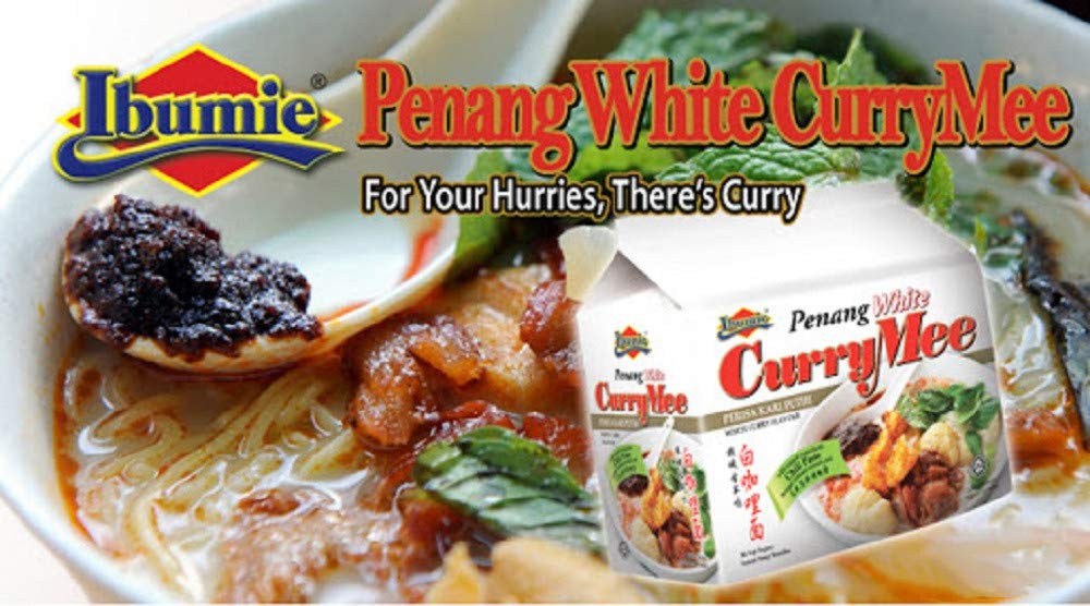 Ibumie Penang White Curry Mee / Fragrant & Spicy, Rich & Creamy Broth, Authentic Piping Hot Flavor from Food Heaven, Penang Malaysia (4 packets x 105g)