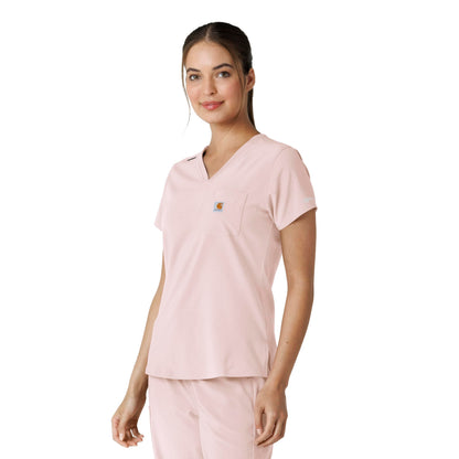 Carhartt Women's Tuck-in Scrub Top - Soft Rose, 2X