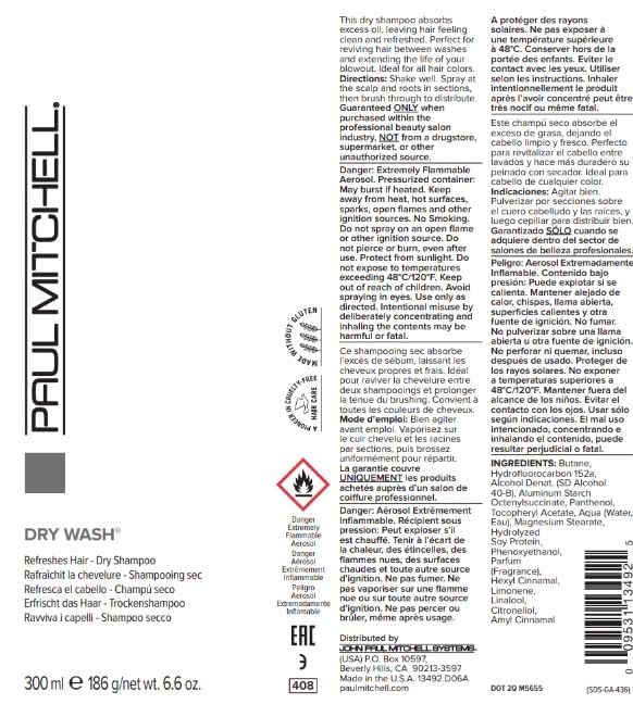 Paul Mitchell Dry Wash Dry Shampoo, Refreshes All Hair Types, 6.6 Oz