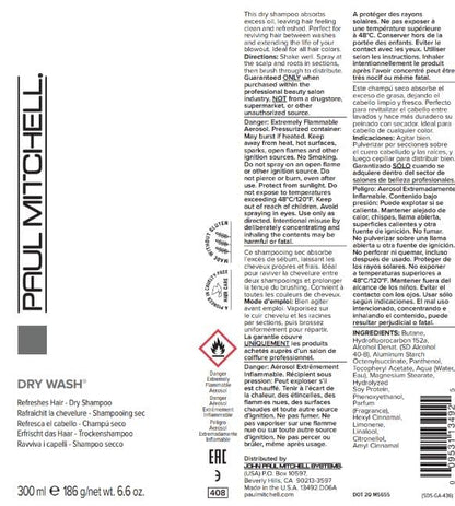 Paul Mitchell Dry Wash Dry Shampoo, Refreshes All Hair Types, 6.6 Oz