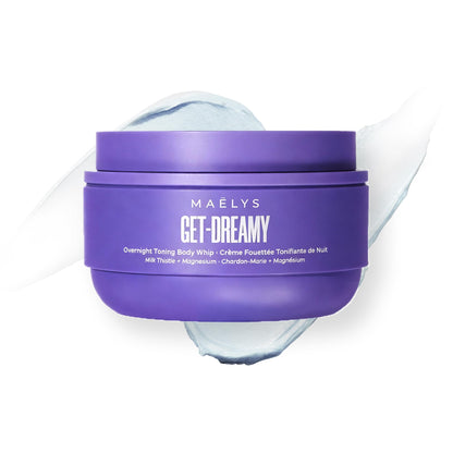 MAËLYS GET-DREAMY Overnight Toning Whip - Cellulite Cream & Skin Tightening Support with Milk Thistle + Uva-Ursi - Moisturizing Body Cream in a Whipped Texture (6.8 Fl Oz)