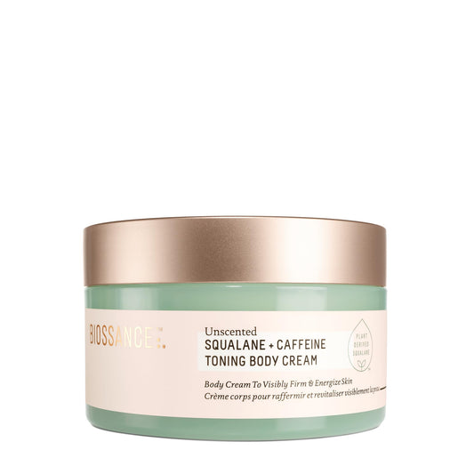 Biossance Squalane + Caffeine Toning Body Cream – Moisturizer for Firmness & Texture – Vegan and Fragrance-Free Skin Care – Nourishes, Tones & Supports Moisture Barrier for All Skin Types