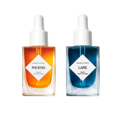 HERBIVORE Balance + Renew Skincare Set |Balancing Facial Oil Regimen Skin Care Bundle Including Lapis and Phoenix