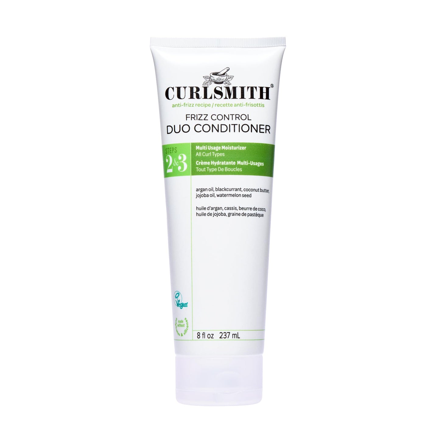 CURLSMITH Frizz Control Duo Conditioner - Moisturizing Anti-Frizz Condtioner and Nourishing Leave-In for Frizz Control, For All Curl Types, Vegan & Cruelty Free