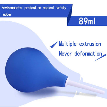 Enema Bulb Clean Anal Vaginal Silicone Douche for Men Women and Men - Comfortable Medical Kits (89ml, Blue)
