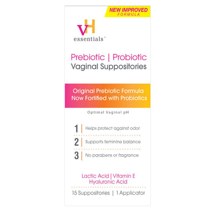 vH essentials Vaginal Health Suppositories and Daily Feminine Wash Bundle, 15 Count