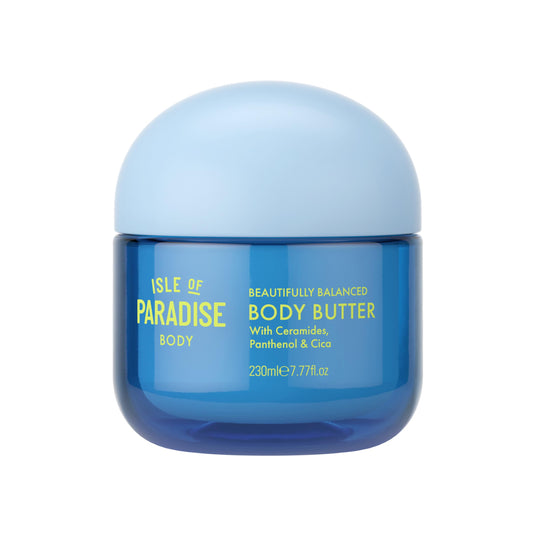 Isle of Paradise Beautifully Balanced Body Butter - For Soft, Smooth Skin - Skin Barrier Body Butter with Ceramides, Panthenol, and Cica - Strengthens and Locks in Moisture - 7.77 fl. oz