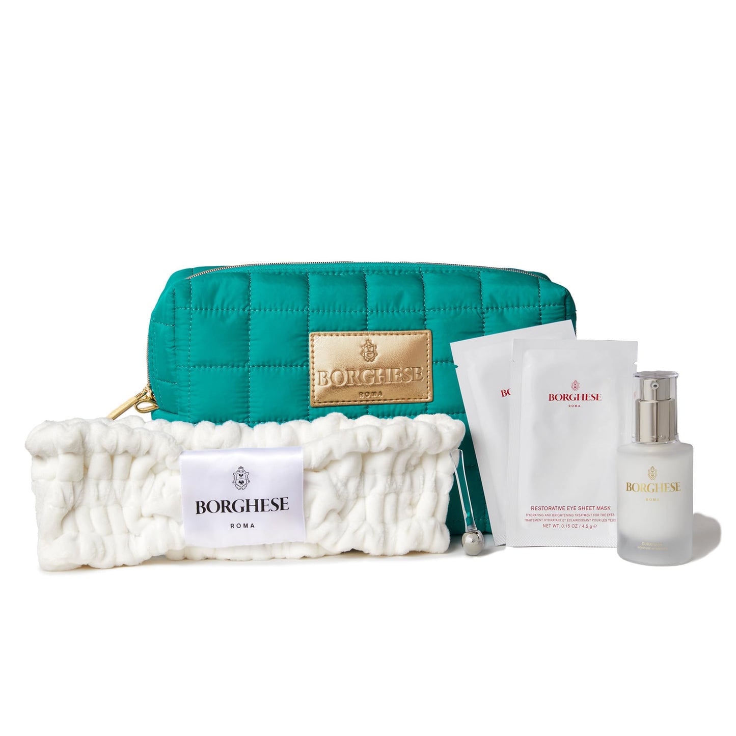 Borghese Spa Lift Eyes Kit – Lifting Eye Cream, Sheet Masks, Headband, Massage Roller