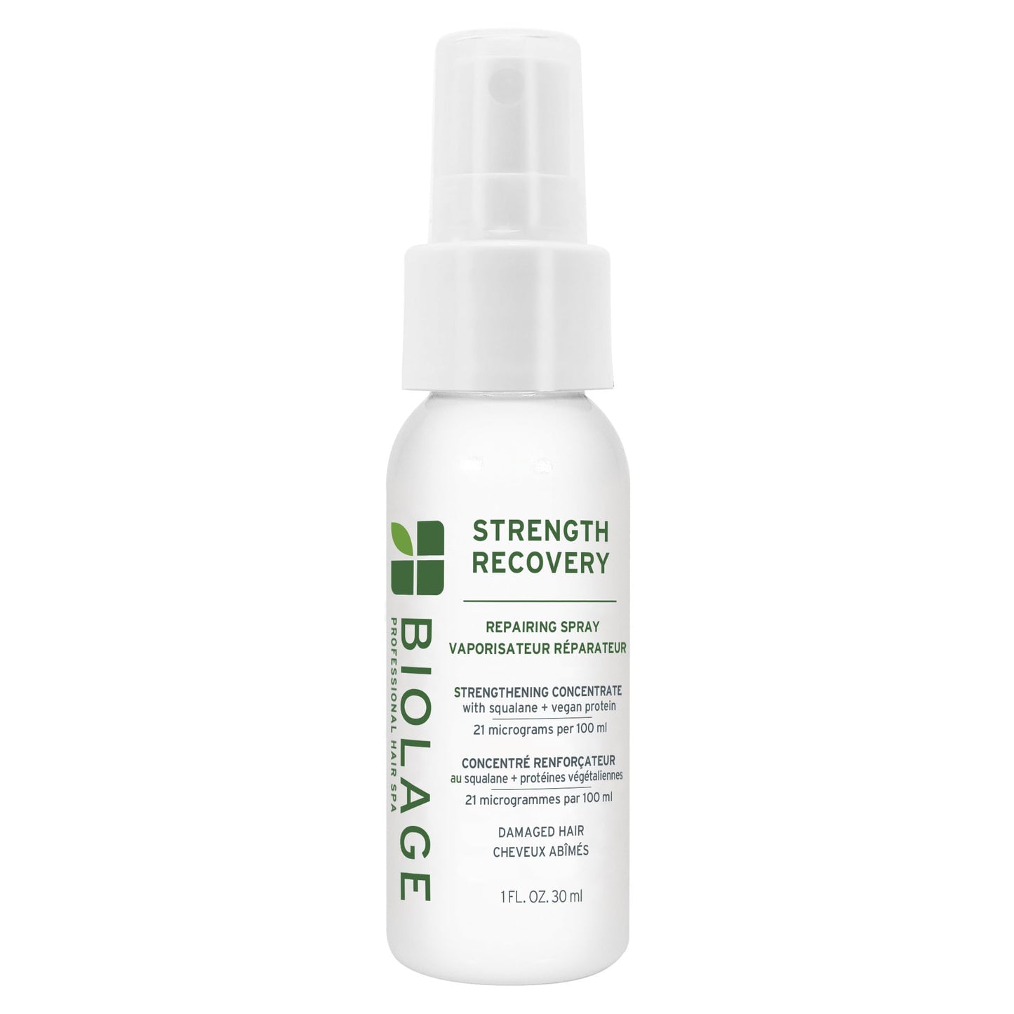 Biolage Strength Recovery Repairing Spray - Leave-In Treatment, Strengthens & Repairs Damaged Hair, Heat Protectant, Detangling Leave-In Treatment, With Olive Squalane & Vegan Proteins
