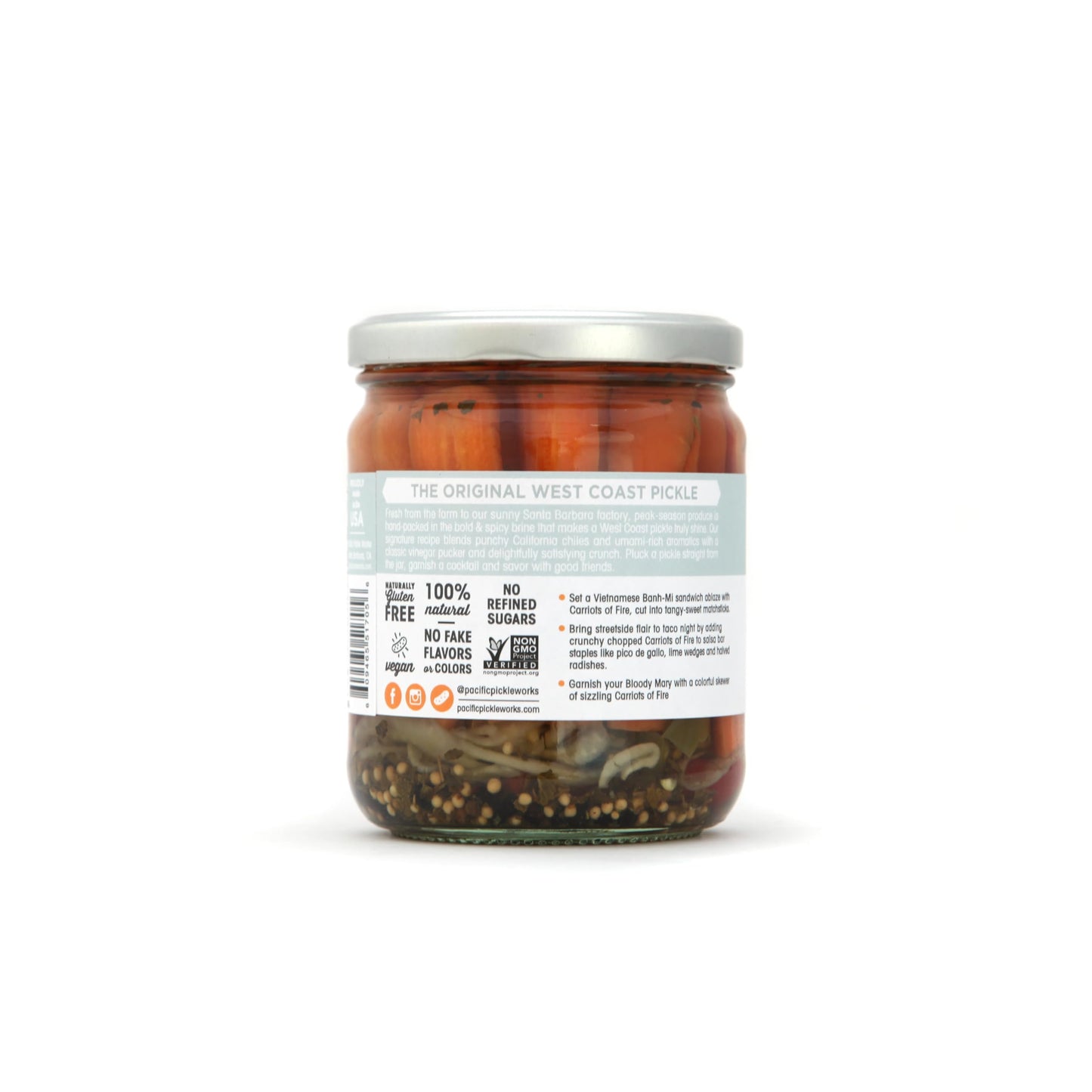 Carriots of Fire - Spicy Pickled Carrot Sticks with Jalapeño - Gourmet Carrots for Snacking - non-GMO, Kosher, Gluten-Free 16 oz (2-pack)