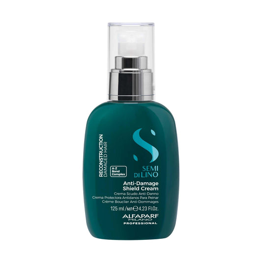 Alfaparf Milano Semi di Lino Reconstruction Bond Repair Hair Treatment Cream for Damaged Hair - Thermal Protector - Hair Breakage Repair Shield Leave-In - Vegan (4.23 oz)