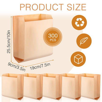 300 Pcs Waxed Kraft Feminine Hygiene Liner Bag, Business Restroom Bathroom Personal Dispensers 7.5 x 10" Waste Receptacle Paper Liners, Sanitary Napkin Disposal Bags, Kraft Bag