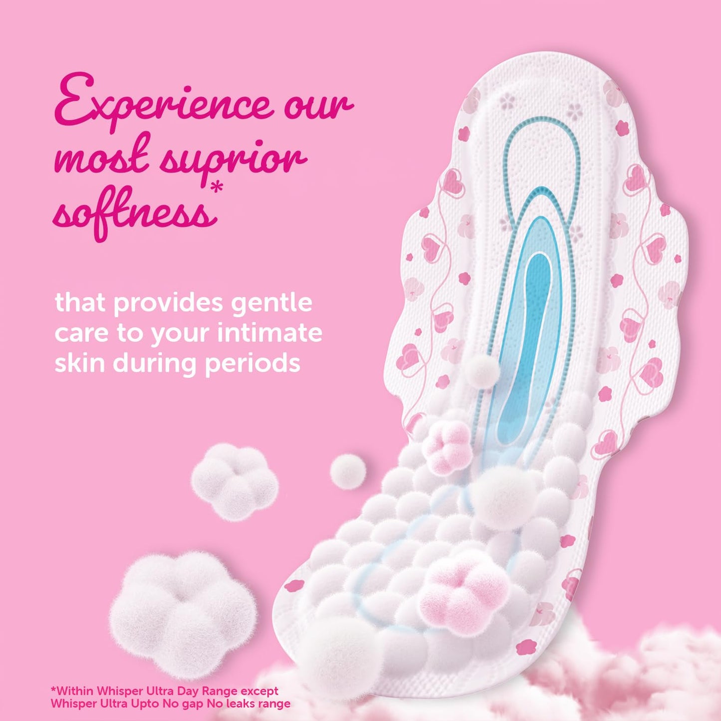 Whisper Ultra Soft Sanitary Pads - 15 Pieces (XL)