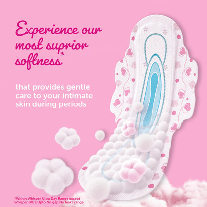 Whisper Ultra Soft Sanitary Pads - 15 Pieces (XL)