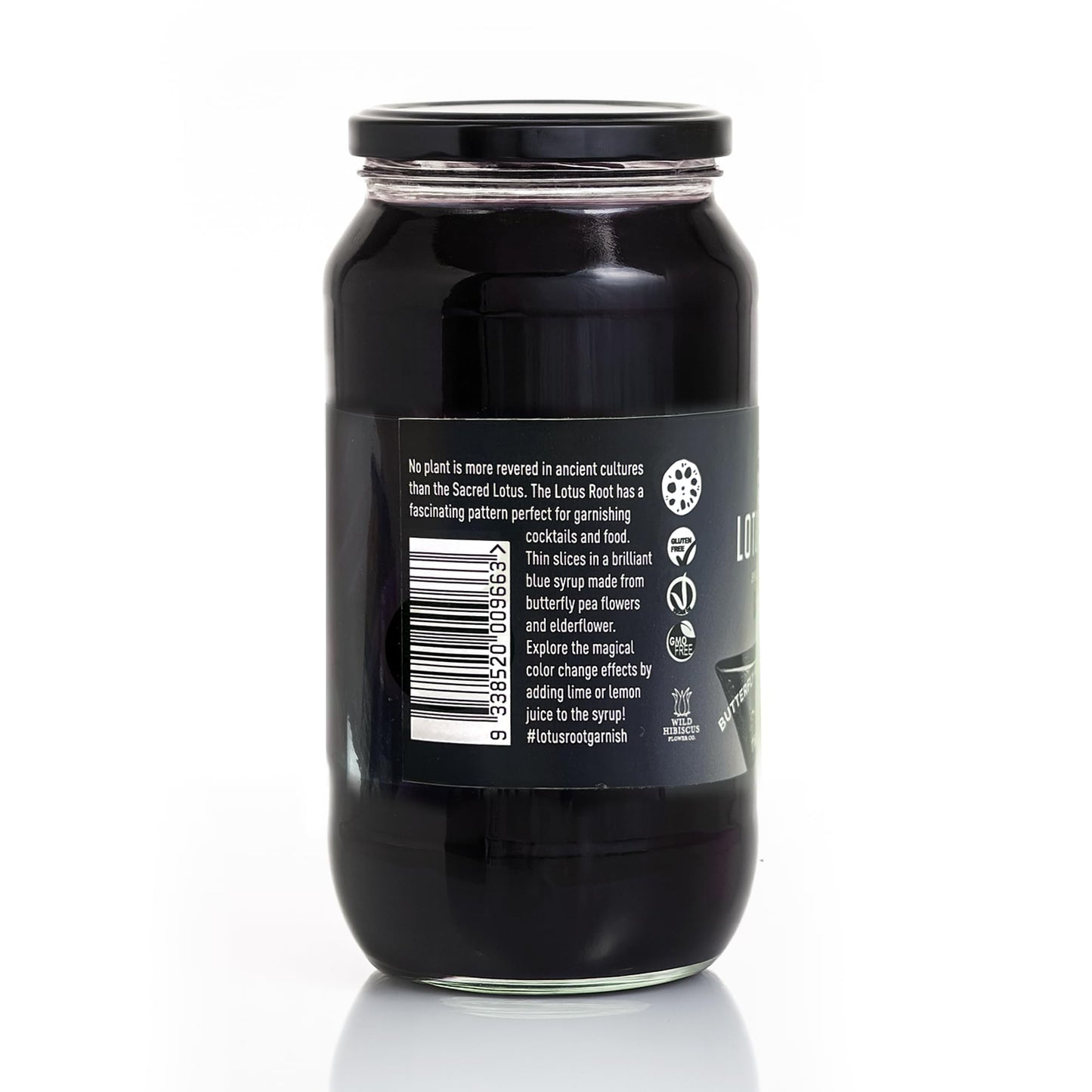 Butterfly & Elderflower Lotus Root Slices, 60 Slices per Jar | All-Natural, Vegan, Kosher, Gluten-Free, Non-GMO | Naturally Colored with Butterfly Pea Flower, Elderflower Infused